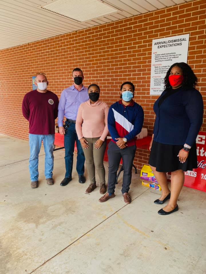 The Rhodes Team Delivers Lunch to the students of East Natchitoches Middle School